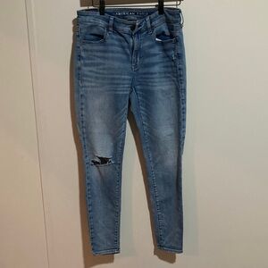 American Eagle Outfitters Women's Distressed Blue Skinny Jeans